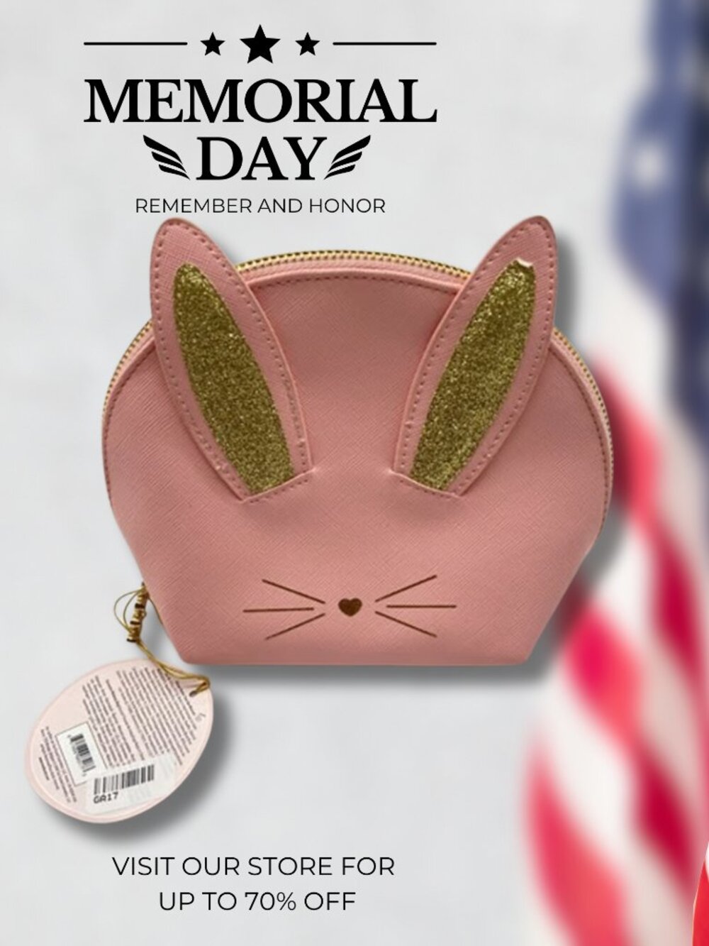 Too Faced Bunny makeup pouch Pink